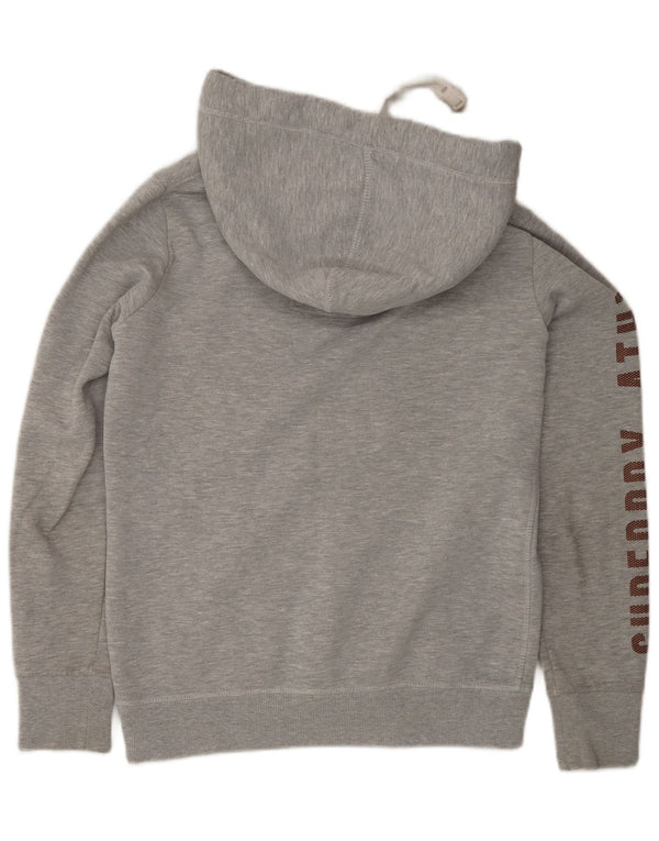 Superdry Jersey con capucha gráfica para mujer Reino Unido 10 Small Gris Algodón