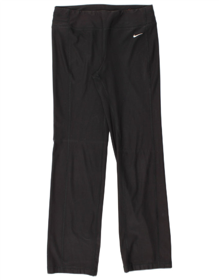 Nike Mujer Dri Fit Chándal Pantalones UK 10 Pequeño Poliéster Negro