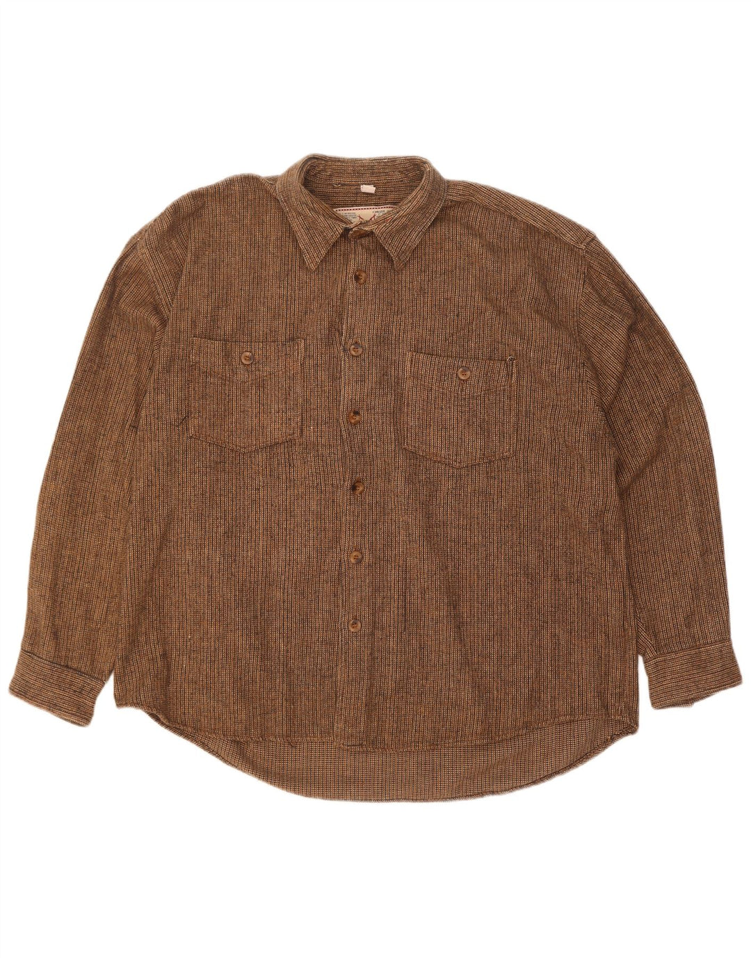 Chaser Camisa de franela para hombre Talla 16 Algodón a rayas marrón grande