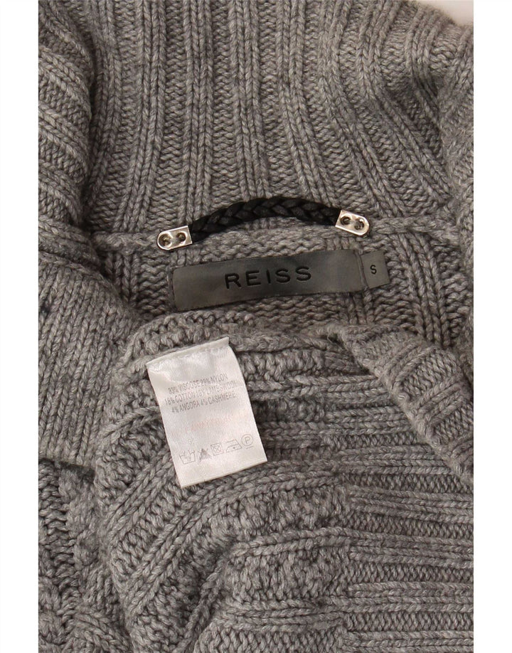 Jersey Reiss Hombre con cuello abotonado y viscosa gris pequeño