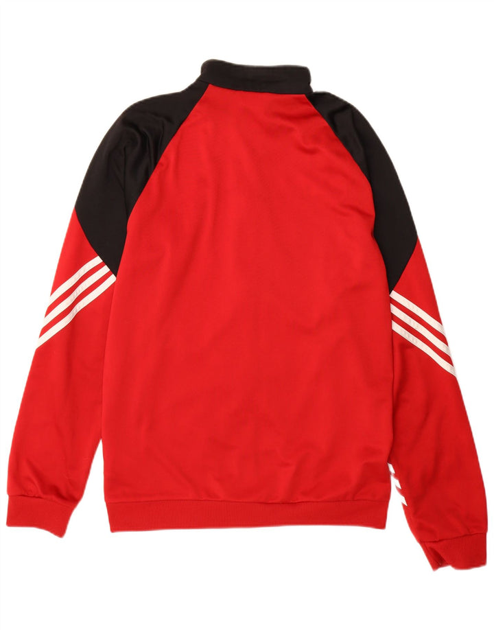 Adidas Hombre Chándal Top Chaqueta Pequeña Rojo Colorblock Poliéster