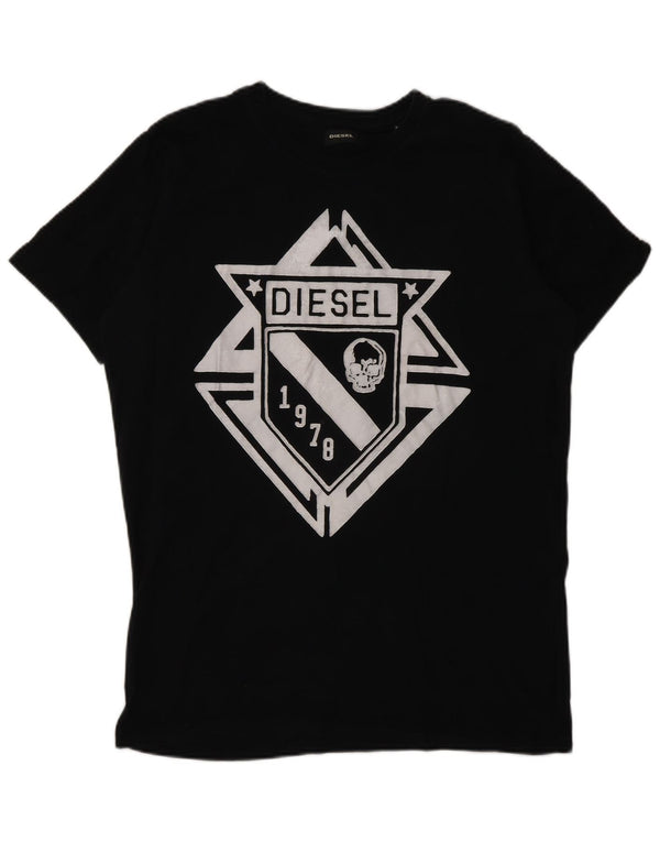 Diesel Camiseta Gráfica para Hombre Top Grande Negro