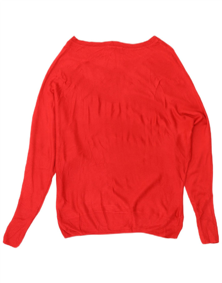 Marks & Spencer Jersey extragrande con cuello barco para mujer, talla 8, color rojo