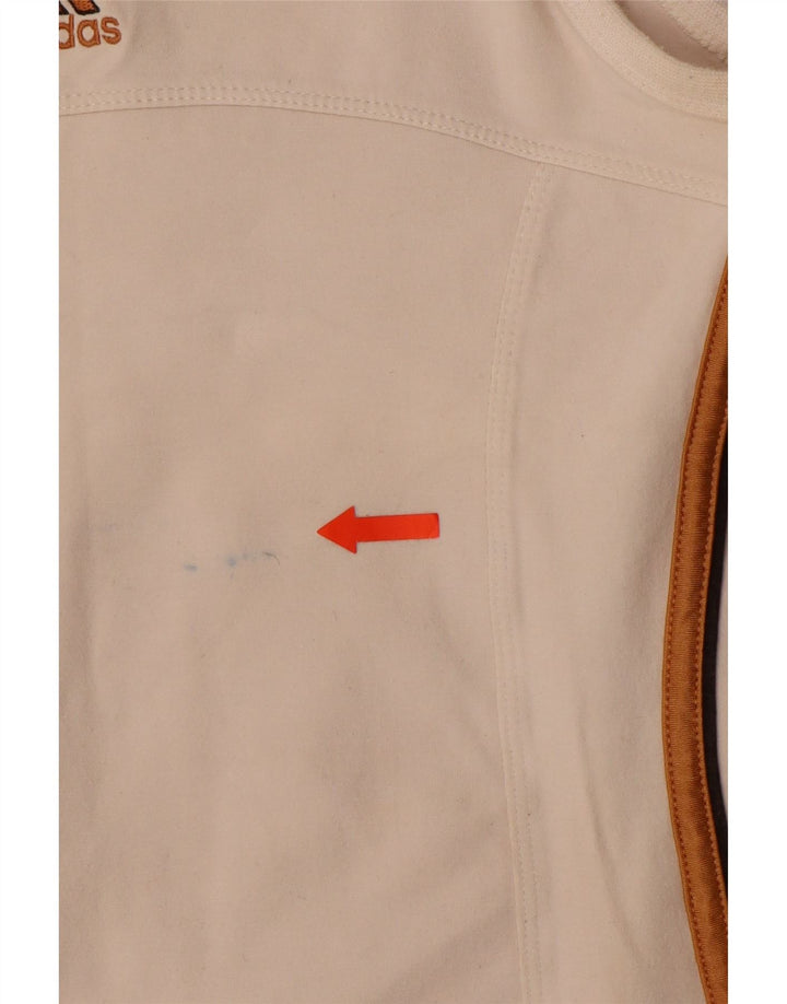 ADIDAS Camiseta sin mangas para mujer UK 14 Mediano Blanco Roto Poliéster