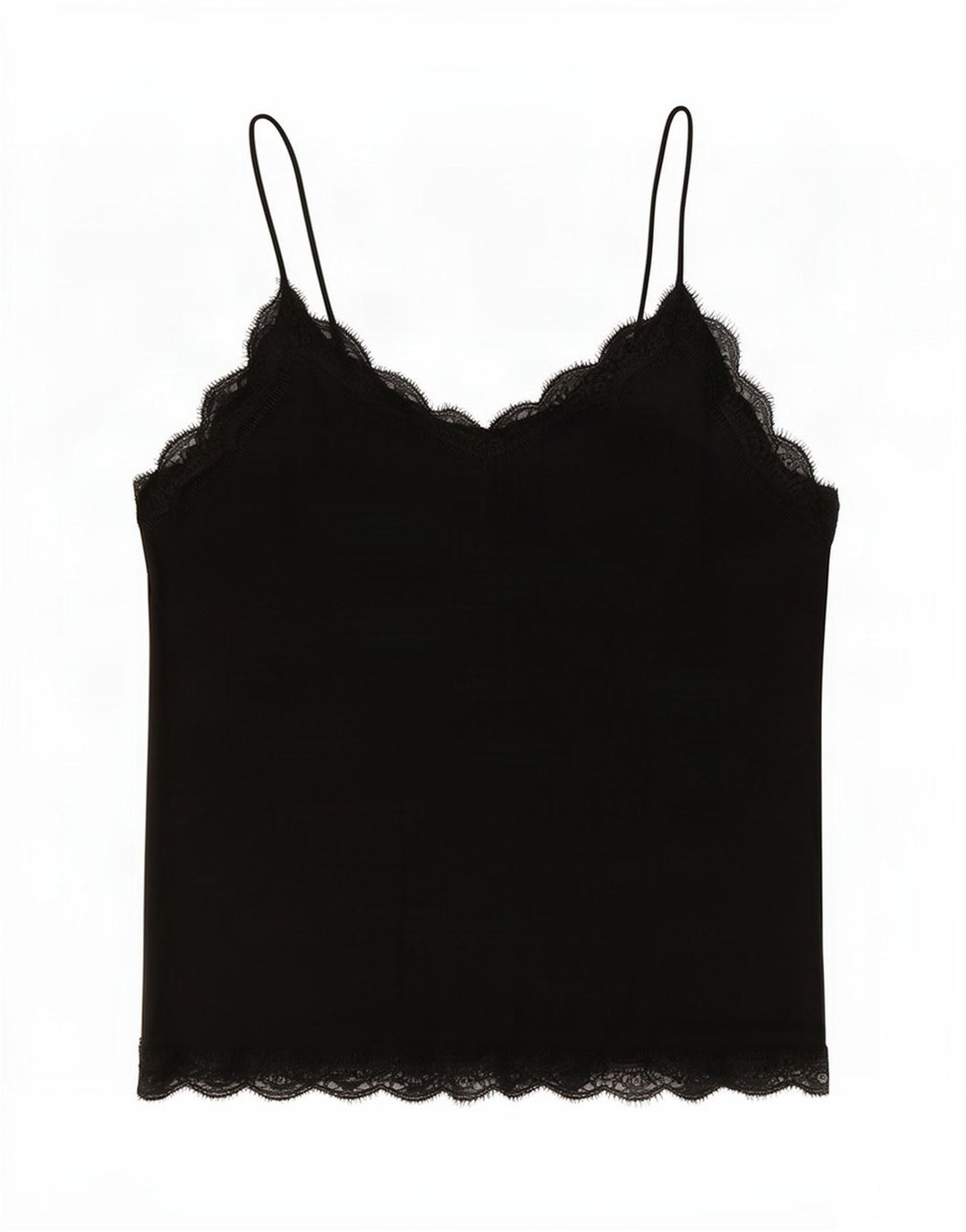 Zara Mujer Crop Cami Top UK 46 Grande Poliéster Negro