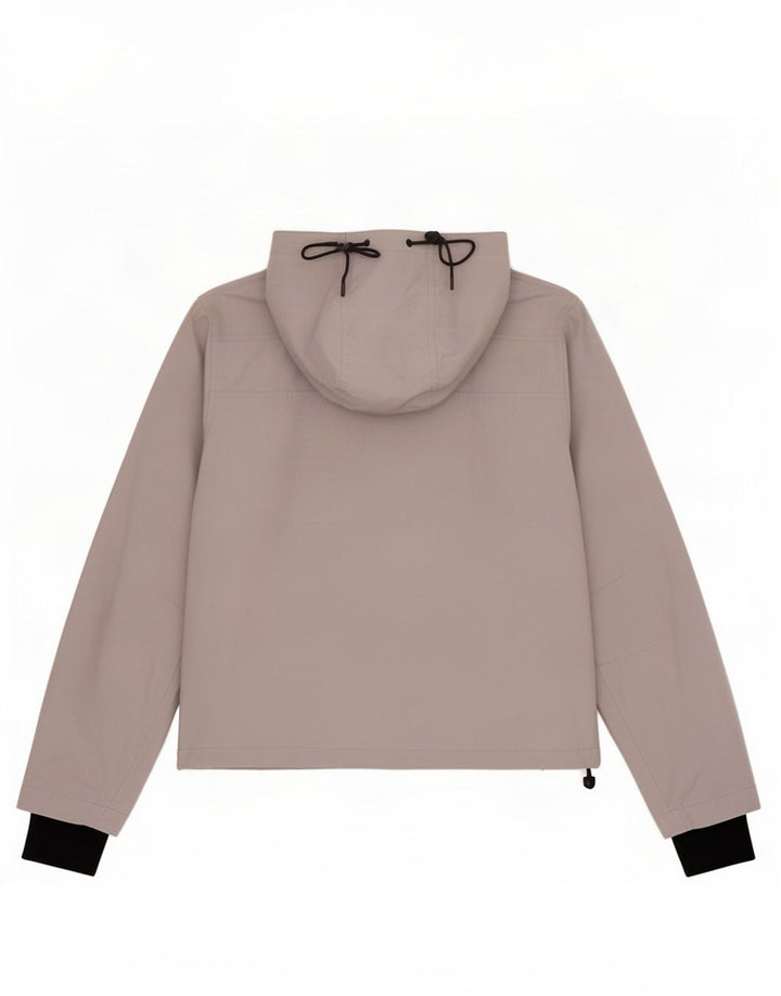Superdry Chaqueta impermeable con capucha para mujer, Reino Unido 40, Poliéster gris medio