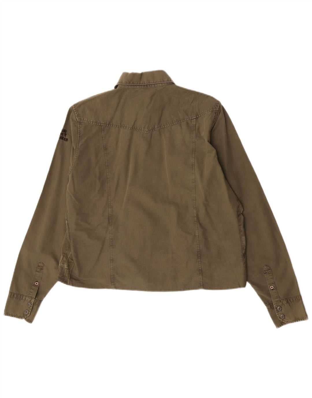 Napapijri Camisa corta para mujer UK 44 Large Khaki Patchwork