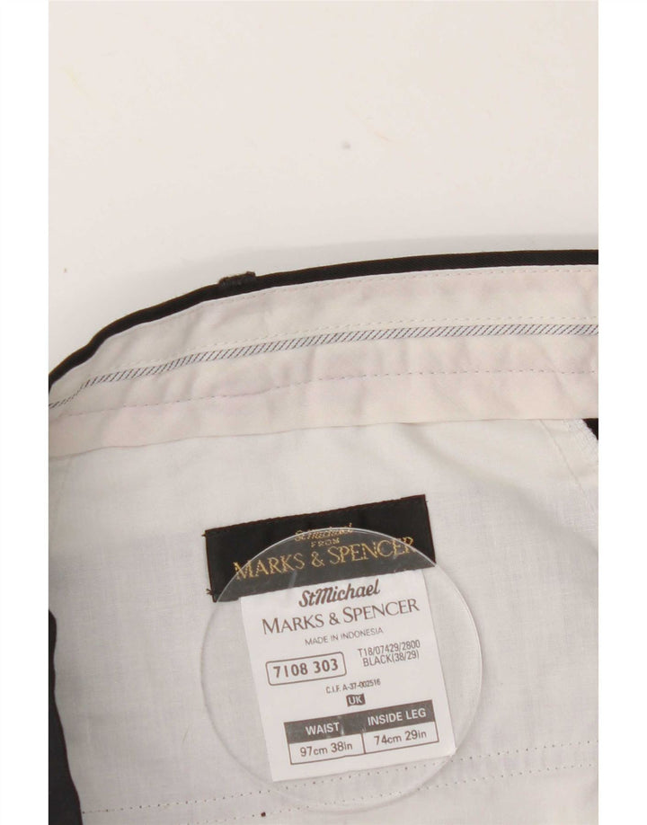 Marks & Spencer Pantalones de traje con pinzas St. Michael para mujer W38 L29 Negro