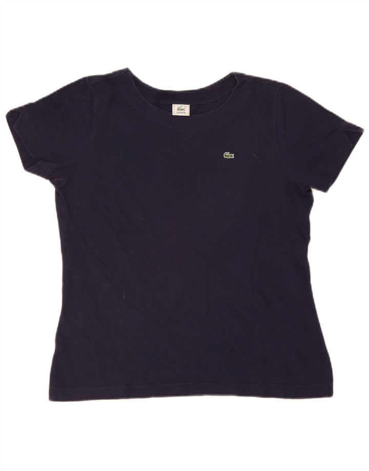 Camiseta Lacoste Mujer Top Talla 40 Mediana Azul Marino Algodón