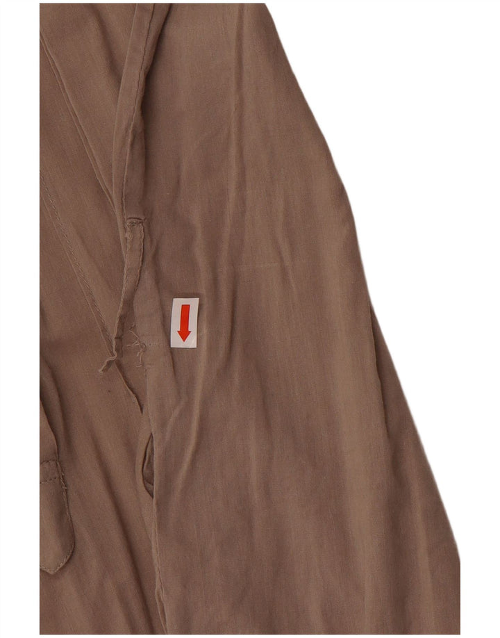 Zara Vestido recto de manga 3/4 para mujer UK 44 Algodón marrón medio