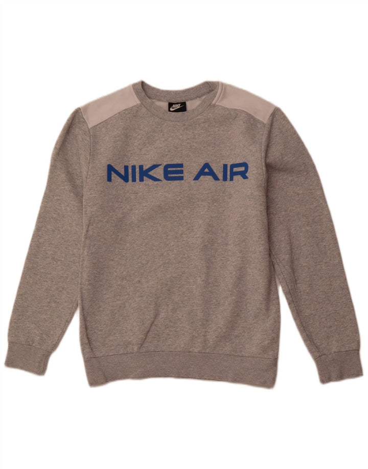 NIKE Hombre Sudadera con gráfico Jumper Small Gris Colorblock Algodón