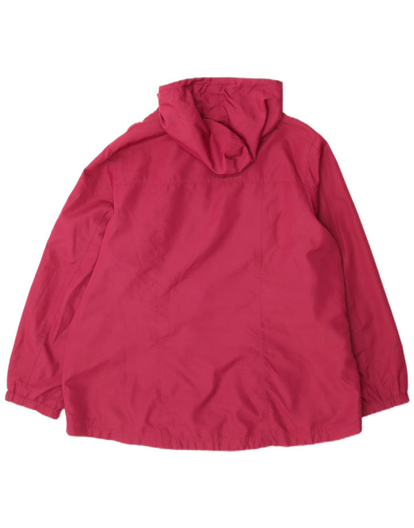 Kangaroos Chaqueta impermeable con capucha gráfica para mujer UK 22 3XL Poliéster burdeos