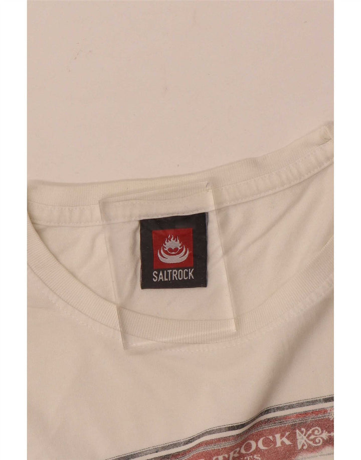 Saltrock - Camiseta gráfica para hombre, talla mediana, color blanco