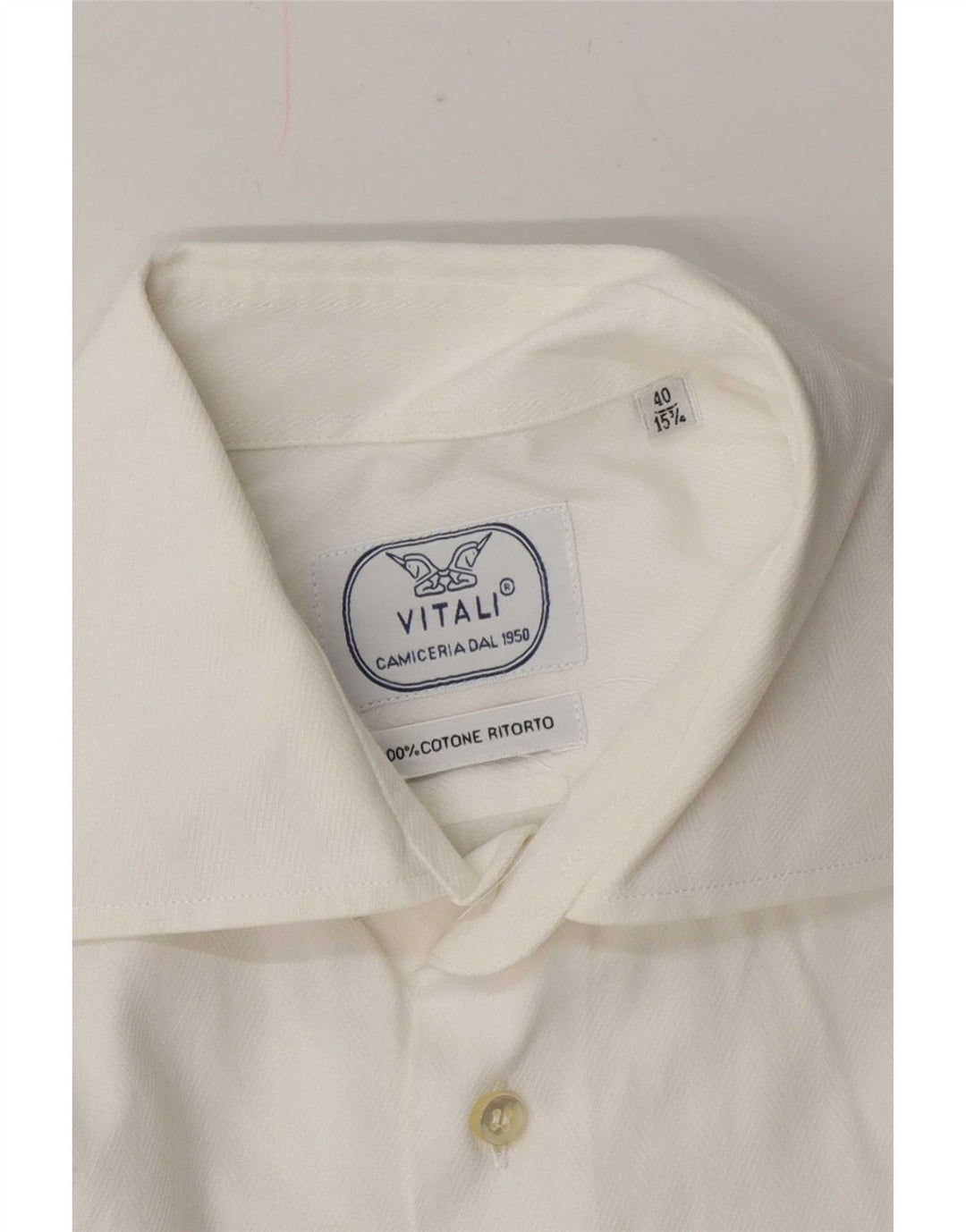 Camisa Vitali para hombre talla 40 15 3/4 mediana algodón blanco