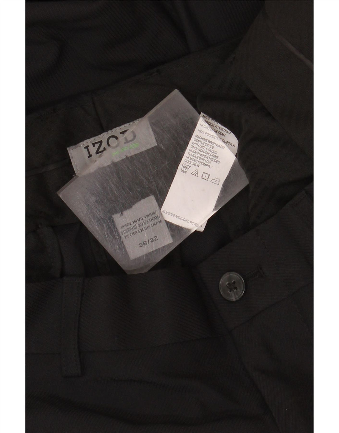 Pantalones casuales rectos para hombre Izod W36 L32 Poliéster negro