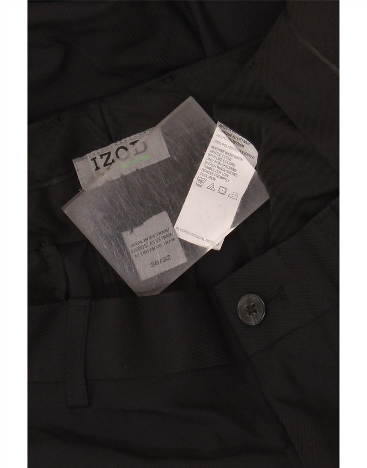 Pantalones casuales rectos para hombre Izod W36 L32 Poliéster negro