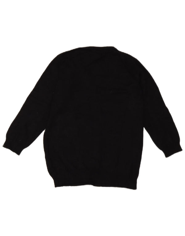 Marks & Spencer Suéter tipo jersey con cuello en V y manga 3/4 para mujer UK 40 Small Black