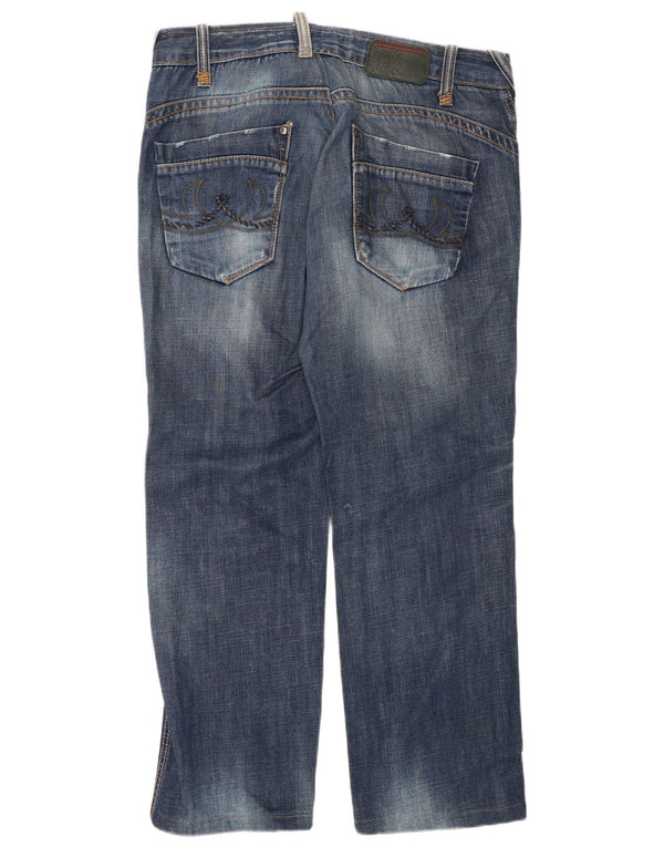 Datch Jeans Rectos Desgastados para Hombre W36 L30 Algodón Azul Marino