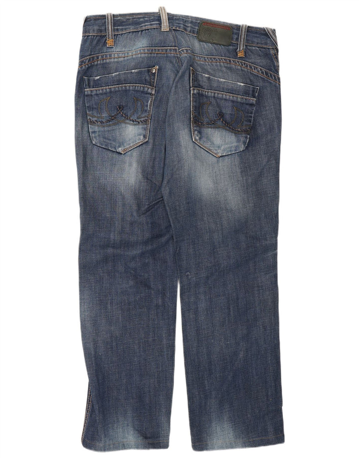 Datch Jeans Rectos Desgastados para Hombre W36 L30 Algodón Azul Marino