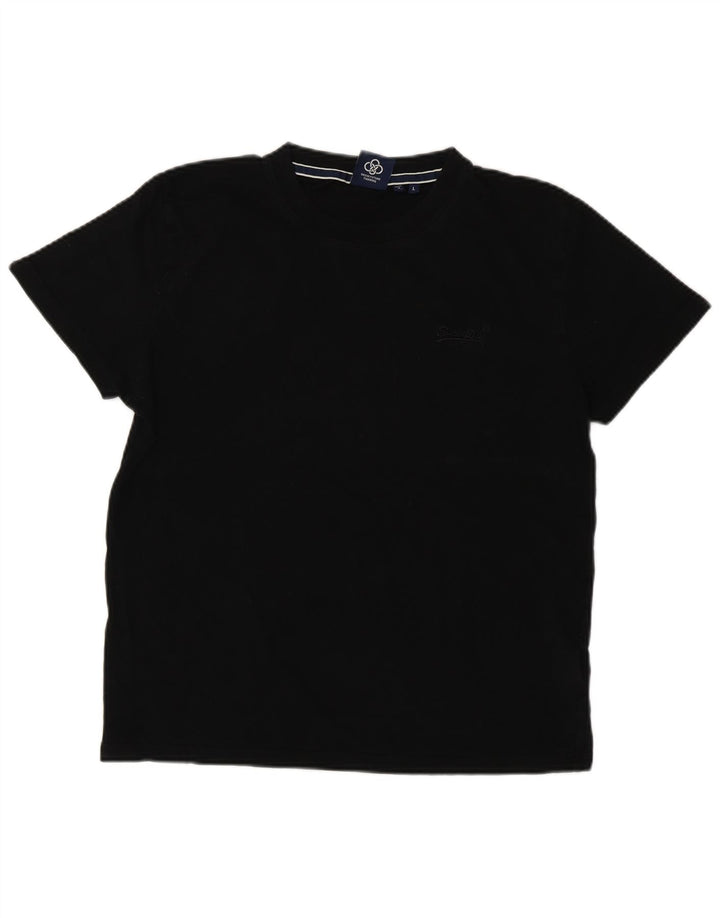 Superdry Camiseta para hombre Top grande de algodón negro
