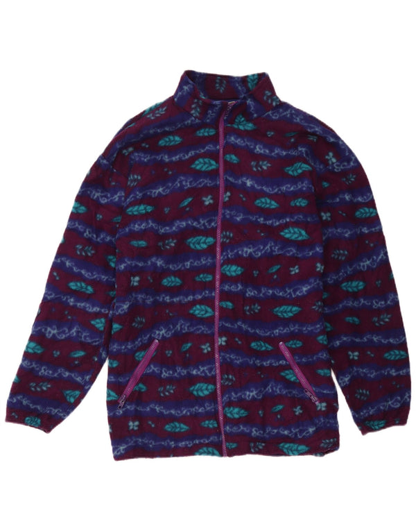 L.L.Bean Chaqueta polar con estampado abstracto para mujer UK 40 XL Borgoña Floral