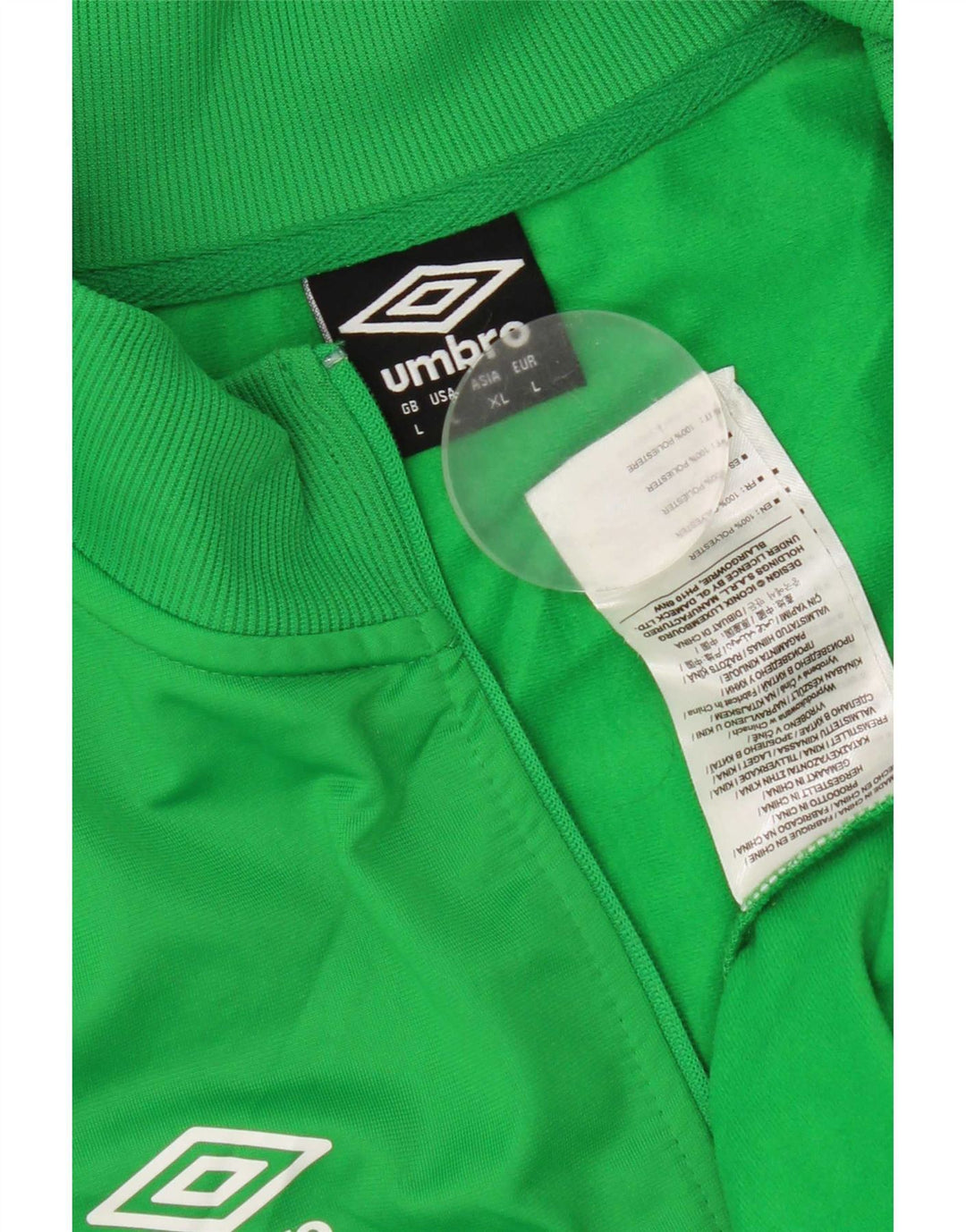 Umbro Hombre Graphic Zip Neck Sudadera Jumper Large Verde Poliéster