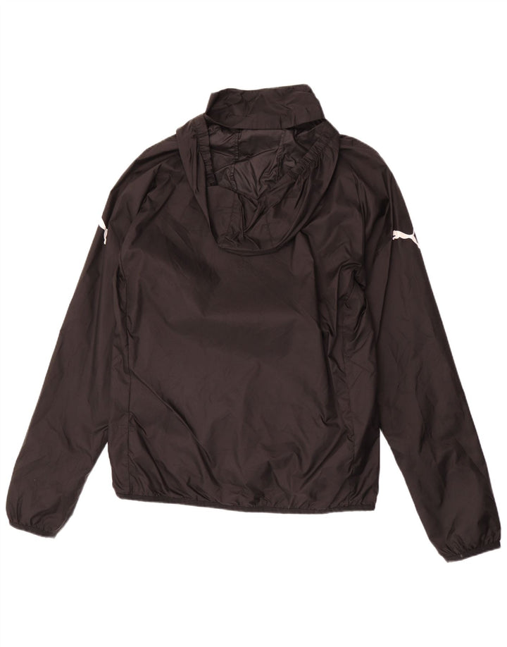 PUMA Chaqueta impermeable con capucha para hombre UK 38 Mediano Negro Poliéster