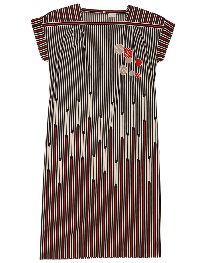 Vestido recto vintage para mujer IT 48 XL rayas negras