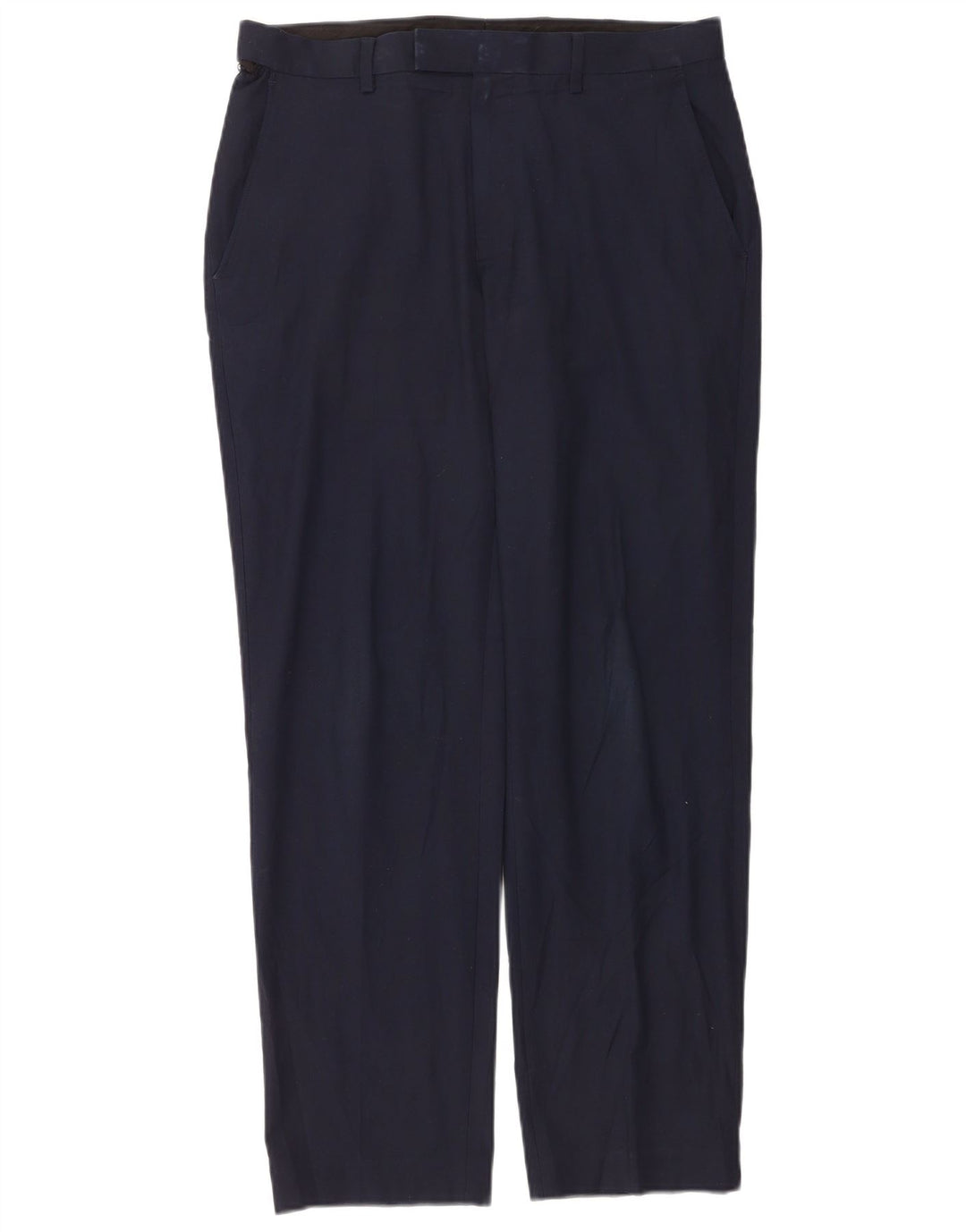 Marks & Spencer Pantalón de traje de corte regular para hombre W32 L31 Poliéster azul marino