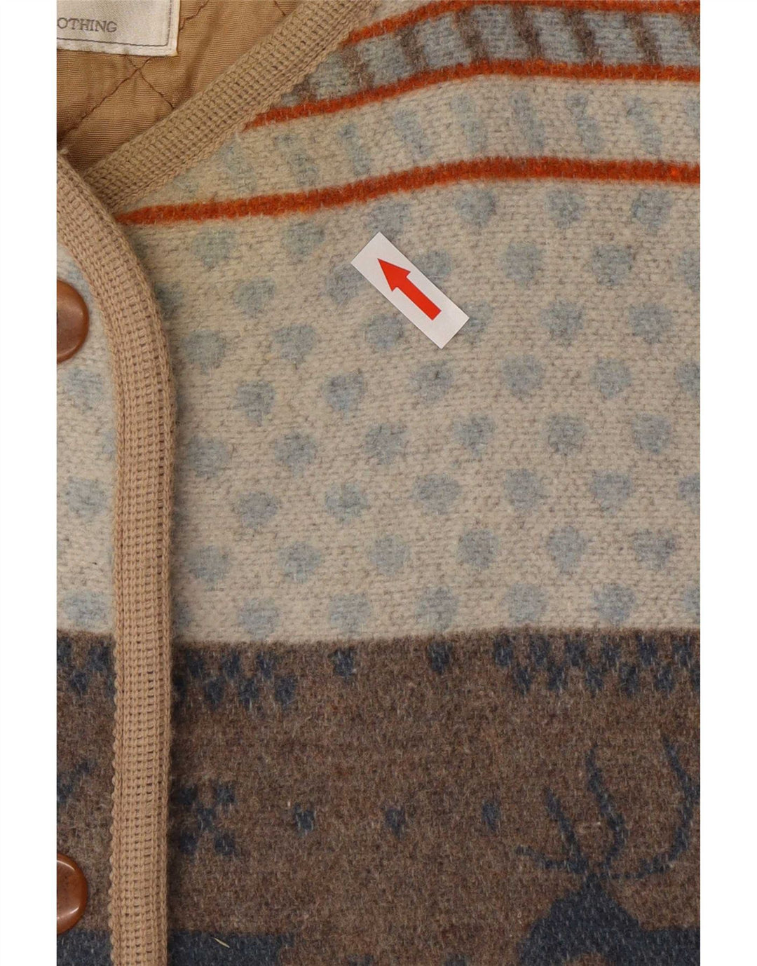 Abrigo vintage para mujer UK 46 Grande Multicolor Rayas