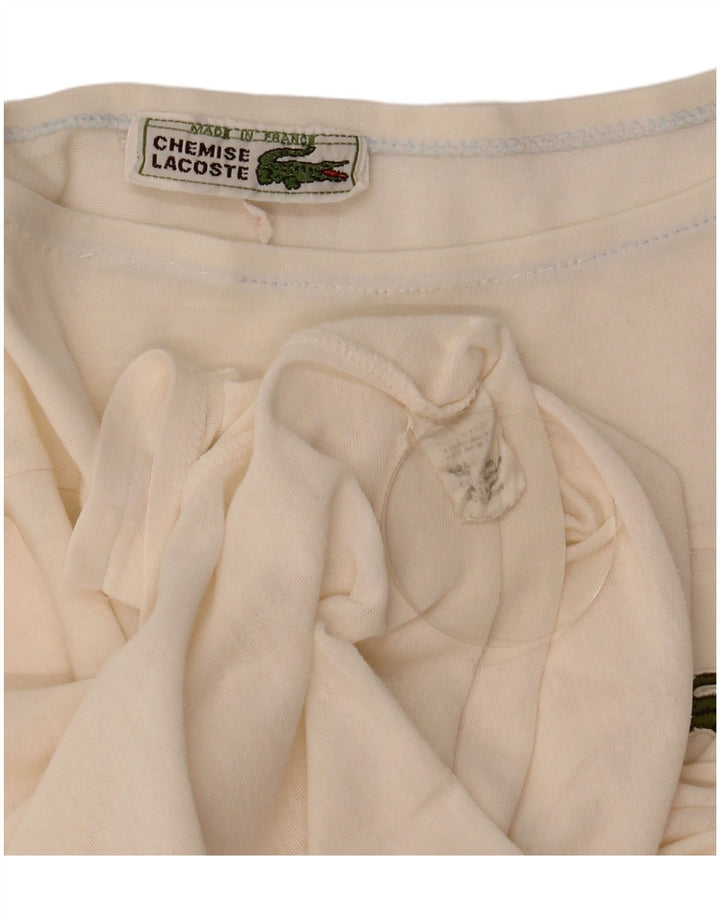 Camiseta Lacoste Mujer Top Talla 44 Grande Algodón Blanco