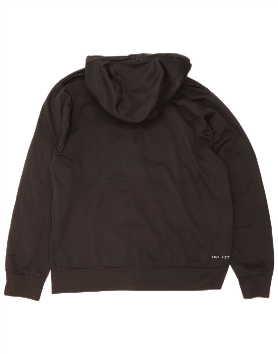 Nike Dri Fit Sudadera con capucha y cremallera para hombre, poliéster negro mediano