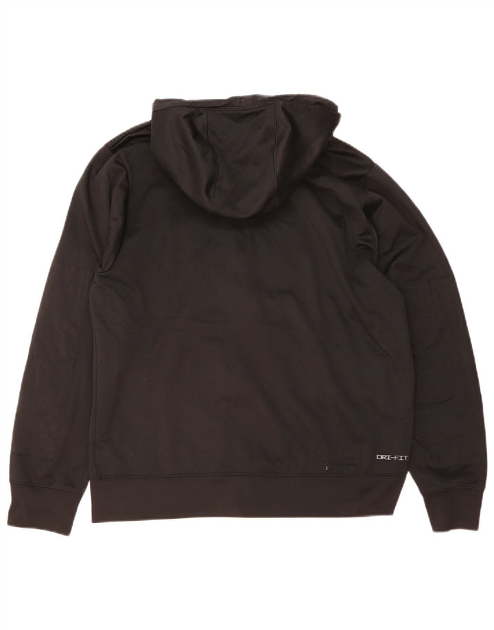 Nike Dri Fit Sudadera con capucha y cremallera para hombre, poliéster negro mediano