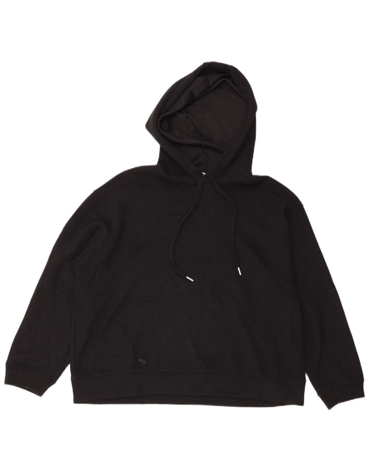 Zara Jersey con capucha extragrande para mujer UK 44 Mediano Poliéster negro
