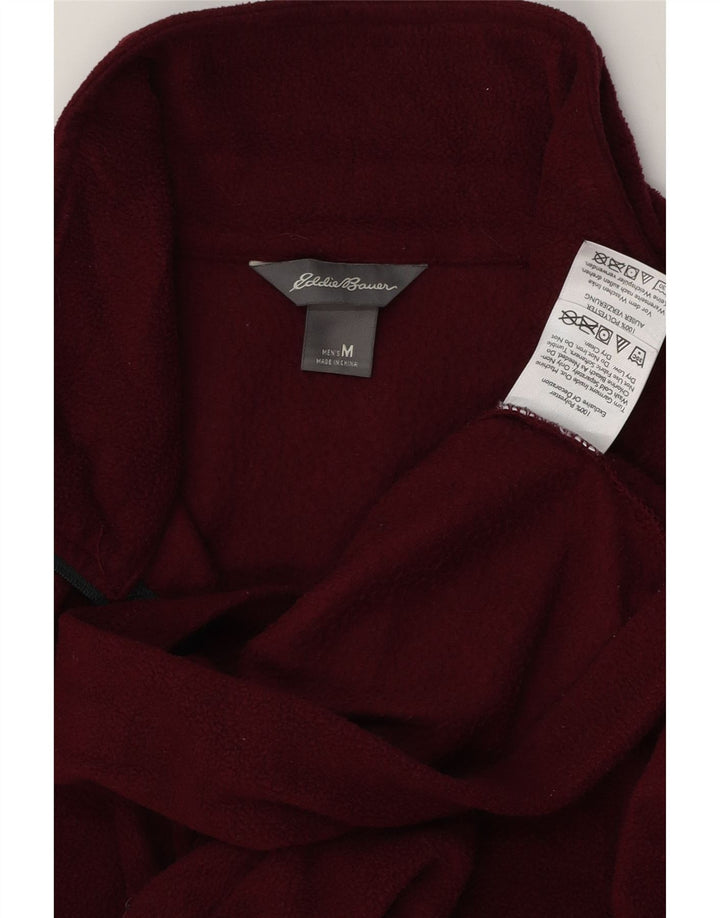 Eddie Bauer Jersey de forro polar con cuello y cremallera para hombre Poliéster granate mediano