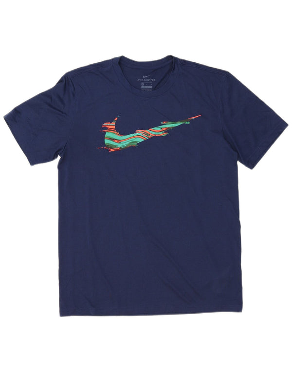 Camiseta Nike Dri Fit Graphic para hombre Top medio azul marino Poliéster