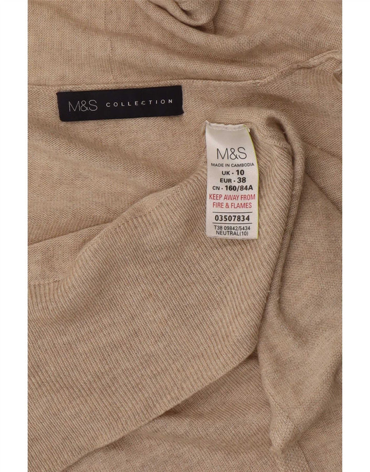 Marks & Spencer Suéter tipo cárdigan abierto de gran tamaño para mujer UK 10 Small Beige