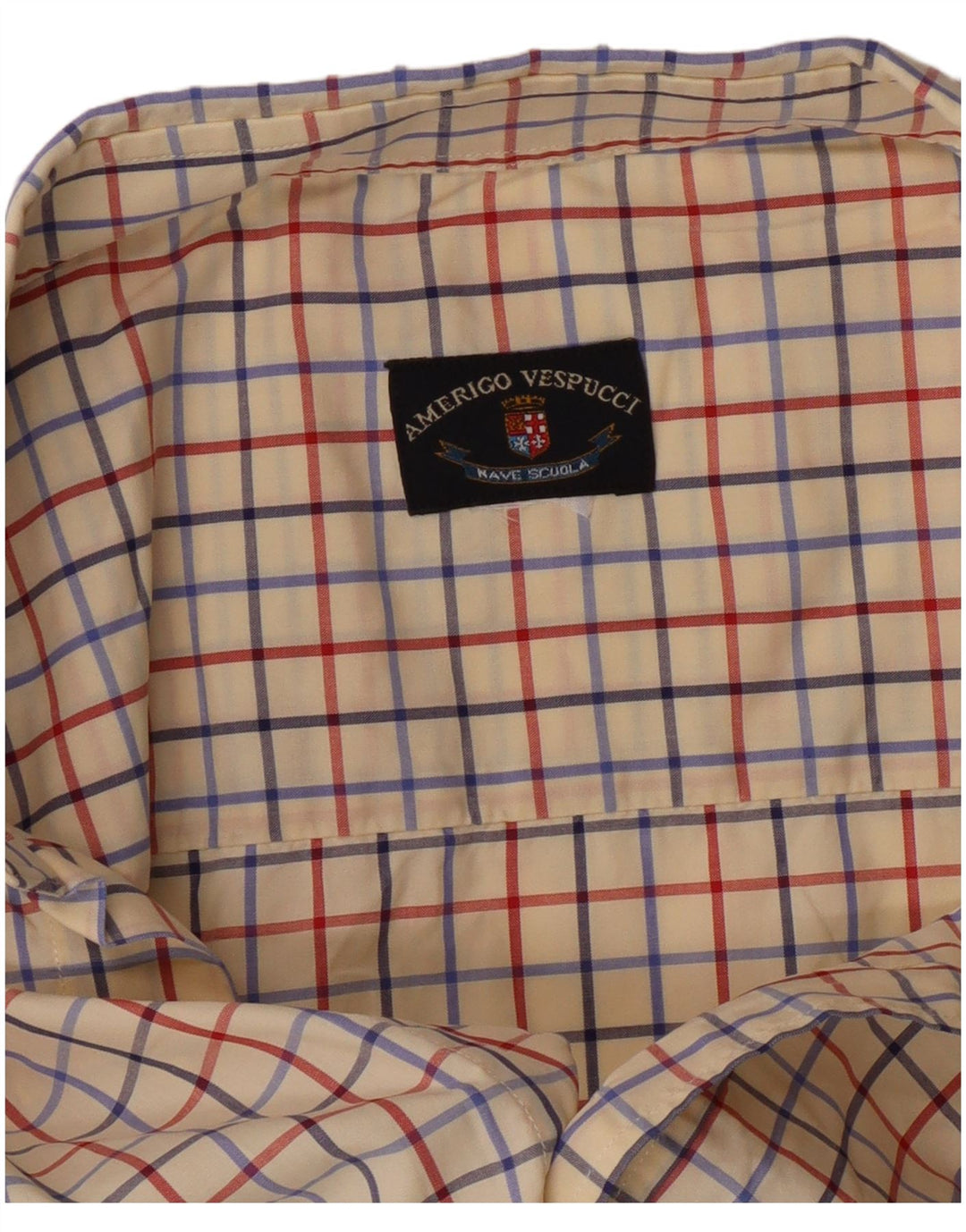 Amerigo Vespucci Camisa Hombre XL Off White Check
