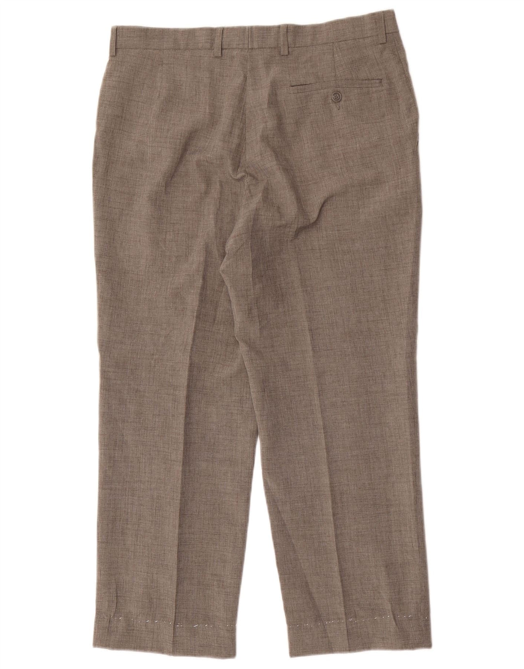 Marks & Spencer Pantalón de traje recto para hombre W34 L27 Poliéster gris