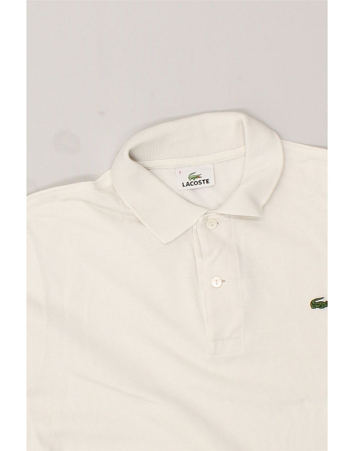 LACOSTE Polo para hombre talla 3 pequeño algodón blanco
