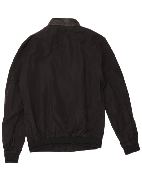 ZARA Chaqueta Bomber para Hombre UK 36 Small Poliéster Negro