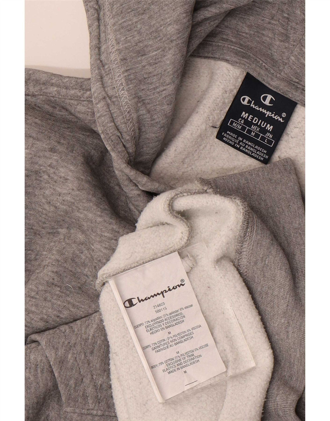 Champion Sudadera Con Capucha Y Cremallera Para Hombre Algodón Gris Medio