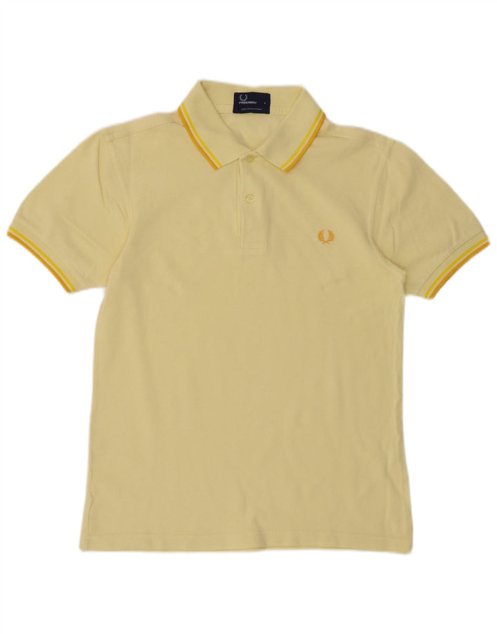 FRED PERRY Polo para hombre pequeño algodón amarillo