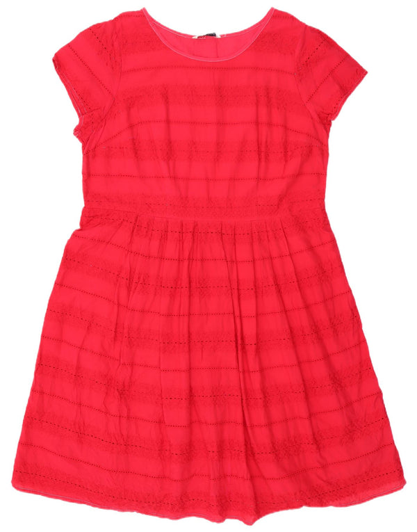 Marks & Spencer Vestido acampanado de manga corta para mujer UK 20 2XL Rayas rojas