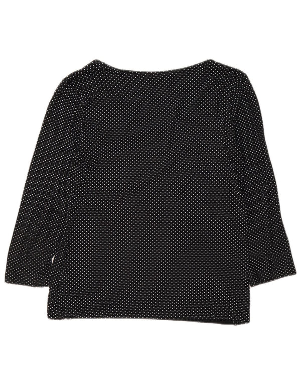 Hobbs Top para mujer manga 3/4 UK 10 Small Viscosa negra manchada