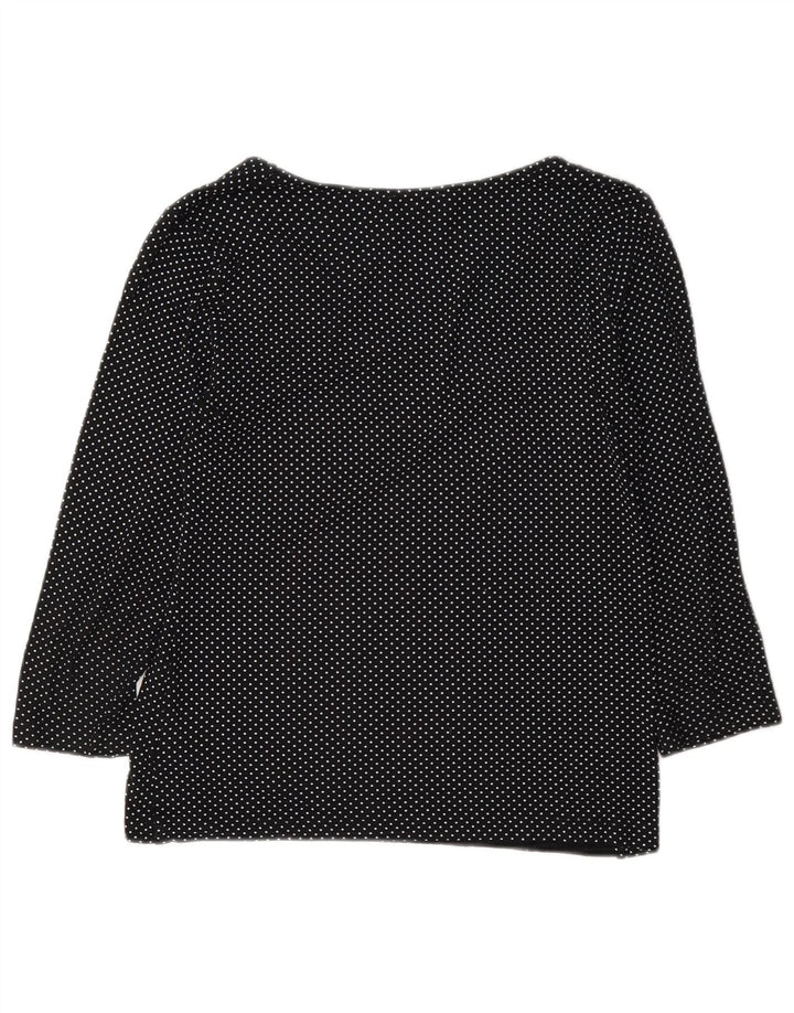 Hobbs Top para mujer manga 3/4 UK 10 Small Viscosa negra manchada