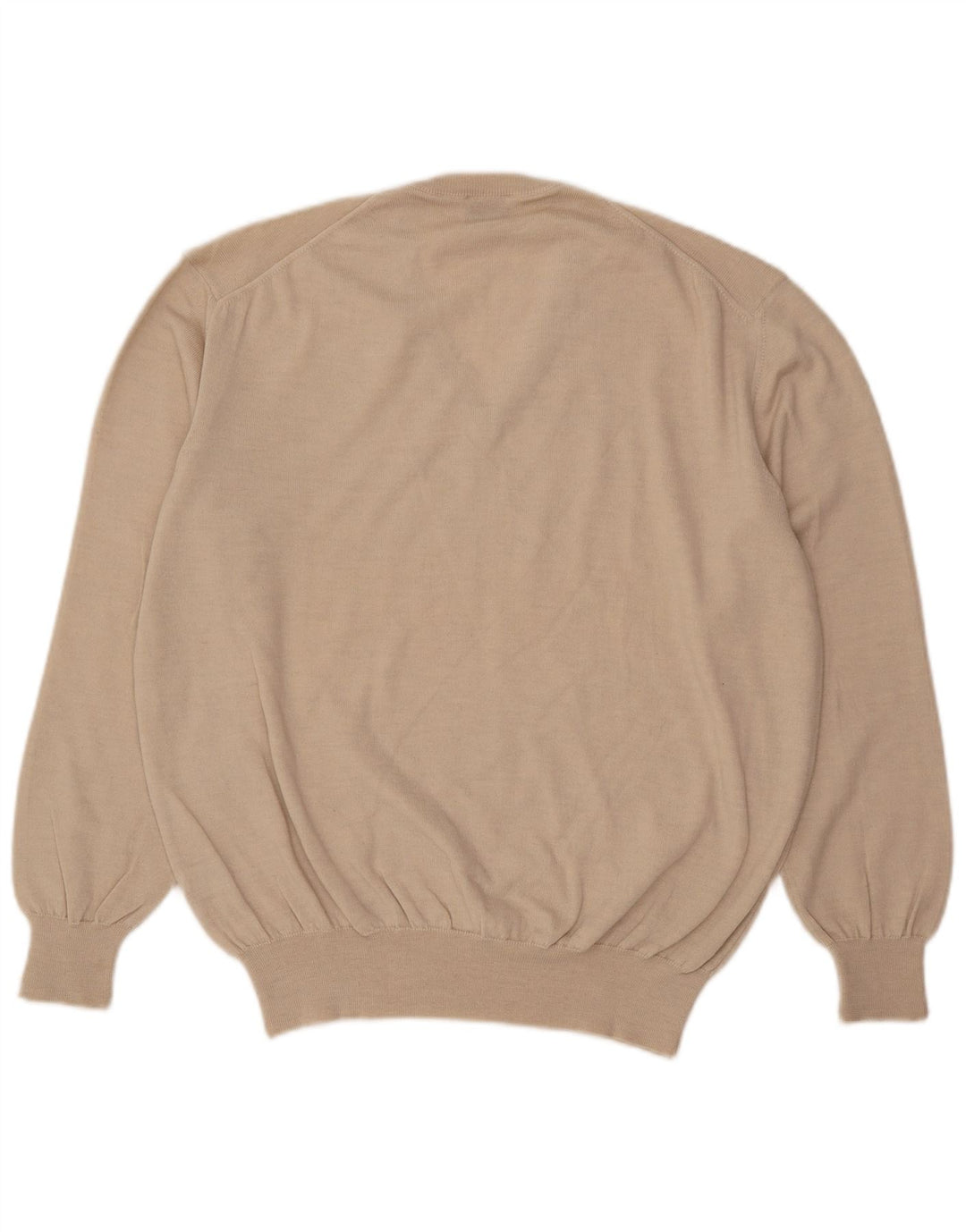 TRUSSARDI Jersey Con Cuello En V De Lana Beige Medio Hombre