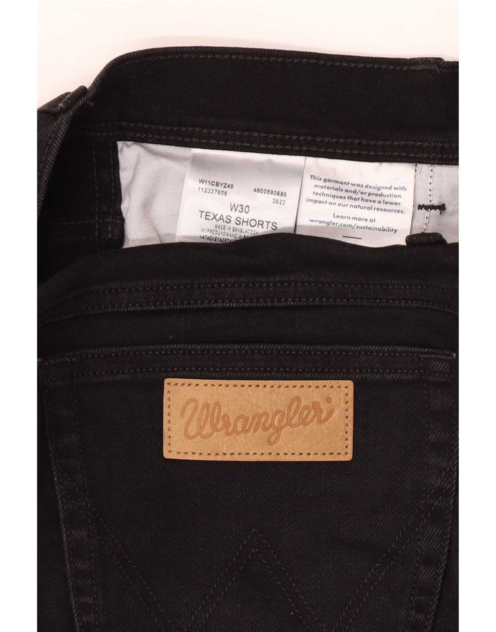Wrangler Pantalones cortos de mezclilla Texas para hombre W30 Algodón negro mediano