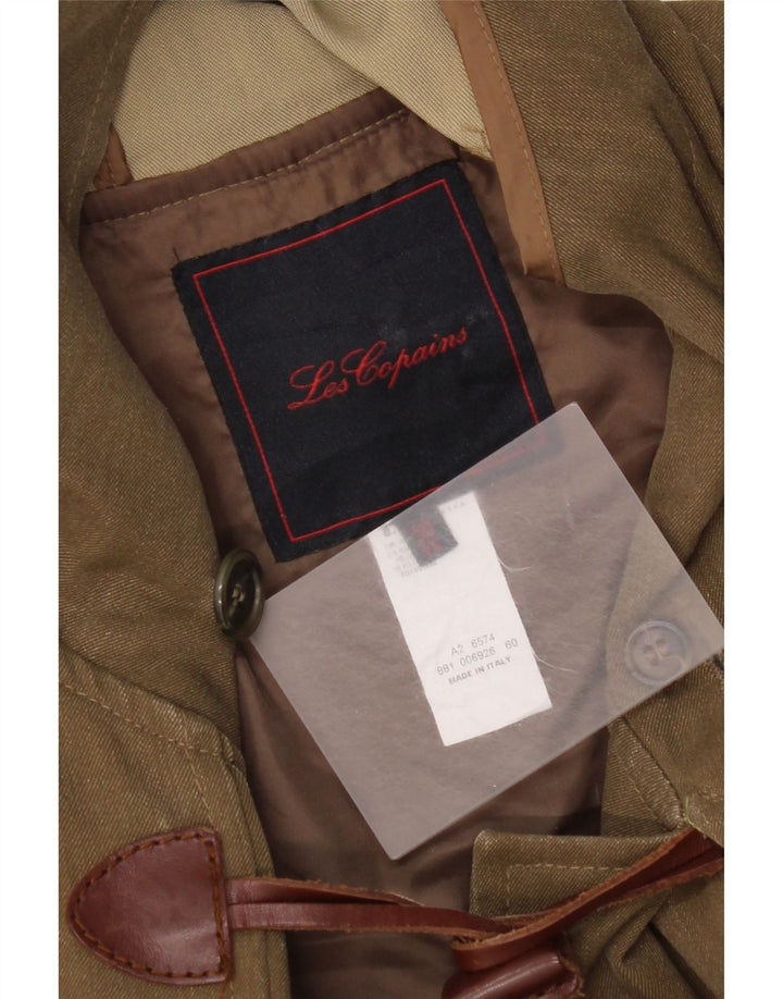 Les Copains Trenca Con Capucha Para Hombre IT 50 Large Lana Marrón