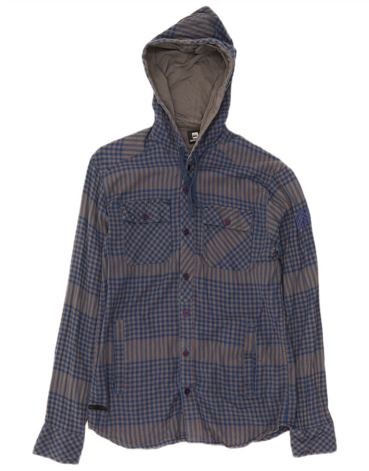 Quiksilver Camisa de franela de leñador para hombre, algodón a cuadros azul pequeño